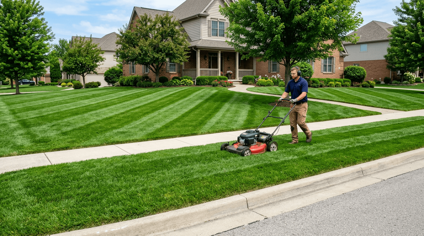 Professional lawn mowing service